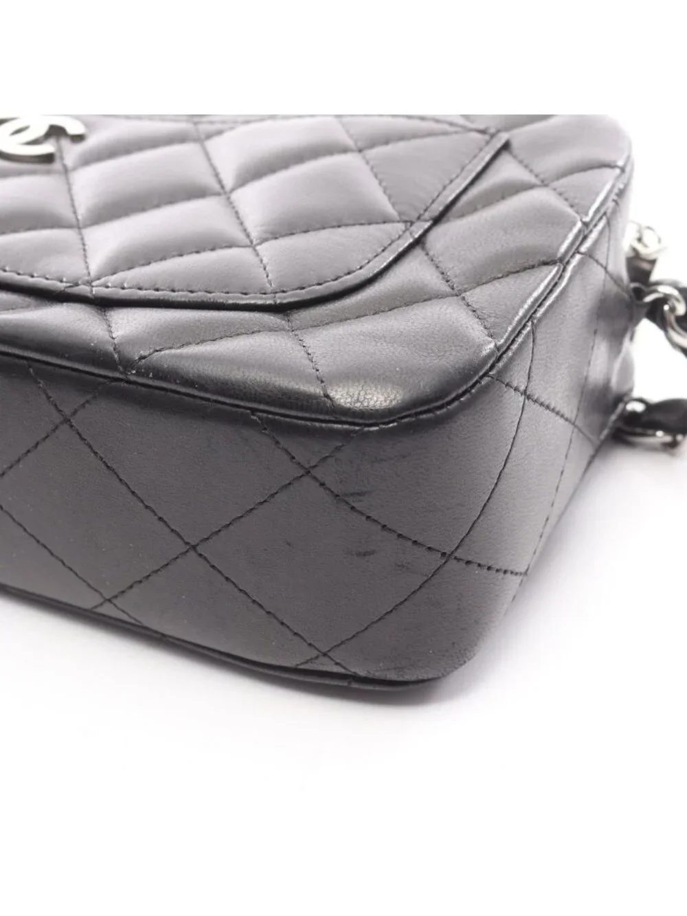 Chanel Shoulder Bag Quilted Black Lambskin